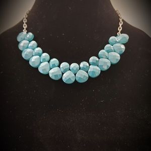 New Ann Taylor Green Facet Bead Necklace #1423